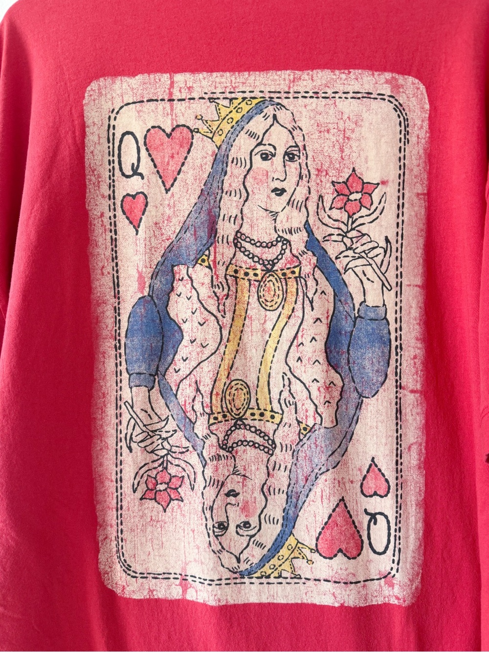 NWOT Free People x Ragabond Queen of Hearts Tee Color Red One Size Flawed* - Picture 5 of 10
